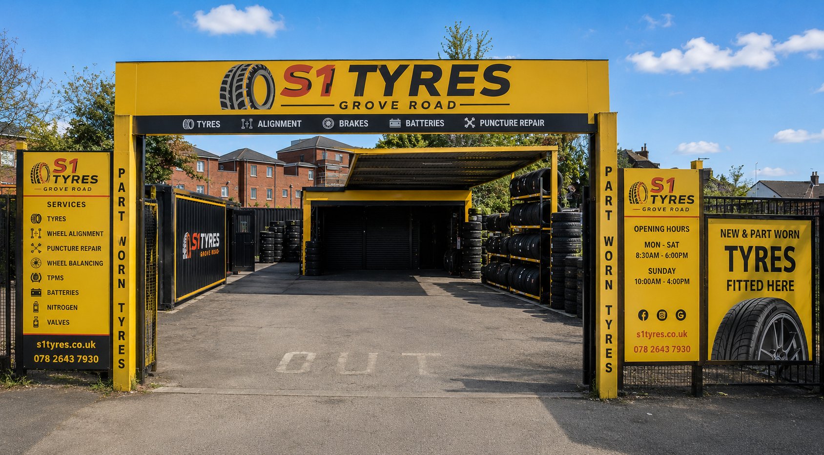 S1 Tyres Grove Road shop front